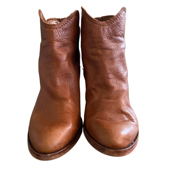 Dolce Vita Brown Leather Ankle Boots Block Heel Size 8.5 - Picture 1 of 8